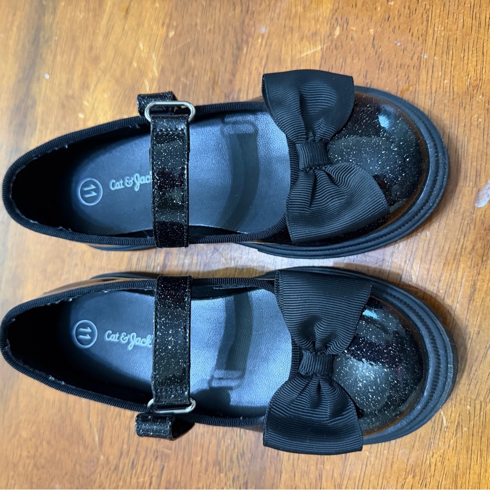 Cat & Jack Black Sparkle Dress Shoes